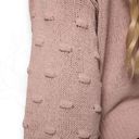 The Moon  & Madison Button Front Textured Knit Cropped Cardigan Blush Pink Size L Photo 7