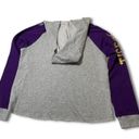 5th & Ocean NWOT Girls’ XL/Ladies’ S LSU Tigers Hoodie Sweatshirt Sweater Gray Purple Gold Sequins New Photo 4