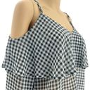 Ten Sixty Sherman  (L) Black White Sheer Gingham Plaid Cold Shoulder Top Photo 11