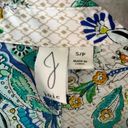 Joie  Blouse White & Green Paisley Pattern Short Sleeves Button Up Top Sz S EUC Photo 2