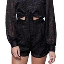 Good American  Midnight Leopard Short New large satiny black burnout animal print Photo 12