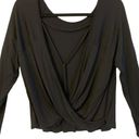 Dainty Hooligan  Women’s Black Long Sleeve Crisscross Open Back Blouse Size Small Photo 1