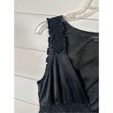 BCBGMAXAZRIA  Women's Sleeveless Smocked Empire Silk Babydoll Top Black Medium Photo 5