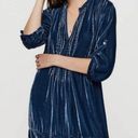 CP Shades  Free People Small Velvet Tunic Dress Silk Top Blue Regina Top S Photo 0