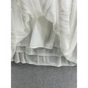 EXPRESS  Women's Pull On Skirt Solid White Size XL Lined Pleated Circle Scalloped Photo 7