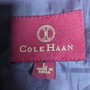 Cole Haan  Black Lambskin Leather Asymmetrical Button Up Wide Collar Jacket L Photo 3