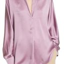 Vince  Silk Shaped Collar Popover Blouse Top Vervain Purple Lilac Size XS NEW Photo 0