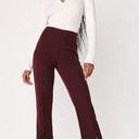 Lulus  Minding My Business High Rise Split Hem Pants Womens Sz XS Burgundy Red Photo 0