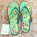 LC Lauren Conrad  Green Floral thong flip flops Photo 0