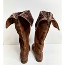 Born Boots Size 5.5 Borman Distressed Brown Suede Leather Tall Back Zip Boot Photo 4