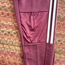 Adidas  MAROON & PINK CLASSIC STRIPE SWEATPANTS Photo 4