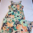 Sonoma  S Boho Floral Sleeveless Tank Maxi Dress Sundress Green Coral Blue Photo 0