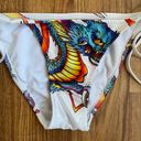 Ed Hardy Vintage Y2K Rare White Blue Dragon String Triangle Edgy Bikini Set Photo 5