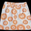 J. McLaughlin  Orange & White Sun Skirt Size 8 Photo 1