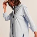Abercrombie & Fitch  90s Oversized Poplin Button-Up Shirt Light Blue Size XS Photo 1