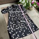 BCBGeneration  Womens Dress Sz XS Black Flower Print Babydoll Peter Pan NEW Photo 3