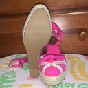 Juicy Couture Malinda Fuchsia Canvas Angel/Gold Ribbon Espadrille New in Box Photo 5