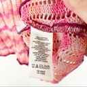 DKNY  Jeans Pink Open Knit Split Neck Sweater Sz M Photo 2