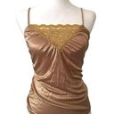 DKNY  Silky Lace Trimmed Camisole Size Small Gold with Sequins Photo 0