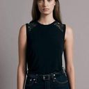 Rag and Bone  black tank top blouse size medium lace detail viscose Photo 0