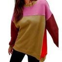 BLANK NYC  Boozy Rainbow block color crew neck long-sleeved sweatshirt L Photo 0