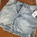 Free People  Denim Skirt Brea Cutoff Mini in Mile High Blue 27 NWT Photo 0