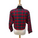 American Vintage VTG Peggy Hart Blazer Jacket Sz L Cropped Corduroy Plaid Red Green Holiday Photo 4