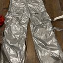 ZARA silver parachute pants Photo 0