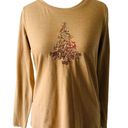 Coldwater Creek  LADIES LS TAN SEQUINED TOP TUNIC TEE TSHIRT EUC XS 4 Photo 5