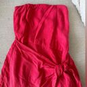 Abercrombie & Fitch Follow the sun Y2K cute strapless hot pink coral tie front mini dress small Photo 11