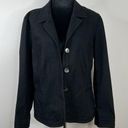 J.Jill  Mother of Pearl Button Front Black Blazer Size 14 Photo 0