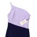 Crystal Sky One Shoulder Color Block Midi Dress Purple Size S Photo 1