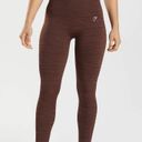 Gymshark Adapt Marl Seamless Leggings Size small, archive brown/cherry brown NWT Photo 0