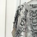 Chico's  Grey White Snake Print Cozy Embellished V Neck Poncho Sweater S/M Photo 11