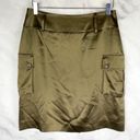 Tommy Hilfiger NWT Hilfiger 100% Silk Cargo Mini Pencil Skirt Olive Army Green Preppy Y2K 4 Photo 0