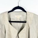 Michael Kors  Gold Metallic 100% Linen 3/4 Sleeves Open Cardigan, Size 16 Photo 4