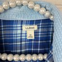 L.L.Bean  Baby Blue Soft Ribbed Corduroy Plaid Lined Thick Button Down Shacket 1X Photo 2