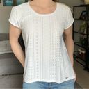 T Tahari  // White Short Sleeve Blouse Top Photo 0