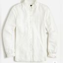 J.Crew  Drapey Ruffle Trim Ivory Viscose Blend Button Down Blouse Shirt Size M Photo 2