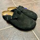 Birkenstock Boston Footbed Slip On Backless Clogs Black Suede Shoes EU 39 Photo 10