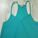 Lily White  Faux Wrap Teal Blue High Low Racerback Tank Top Women's Size XS Photo 3