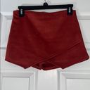 Blue Blush Rust Orange Suede Envelope Skort Photo 0