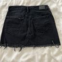 American Eagle Outfitters Black Distressed Denim Mini Skirt Photo 1