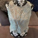 Carmen Marc Valvo  Collection Teal Color Dressy Tank Blouse Size 12 Photo 0