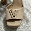 Gianni Bini  x Venita Aspen Sienna Taupe Suede Platform Dress Sandals Photo 2