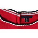 Tommy Hilfiger  Womens Red White Blue Short Sleeve Tie Belt Sweater Dress Size M Photo 3