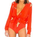 Capulet Revolve x  Bodysuit Red Blouse Small Photo 2