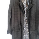 W By Worth Worth Black Cable Knit Heavy Wool Blend Long Belted Sweater Cardigan Women Sz L Photo 2