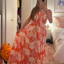 Aakaa Pink Orange And White Maxi Dress Photo 1