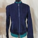 Anne Klein  Blue Suede Leather Jacket - Size Small Photo 1